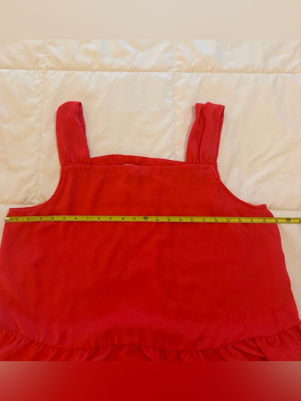 LOFT Bright Red Ruffle Hem Camisole - Picture 6 of 8